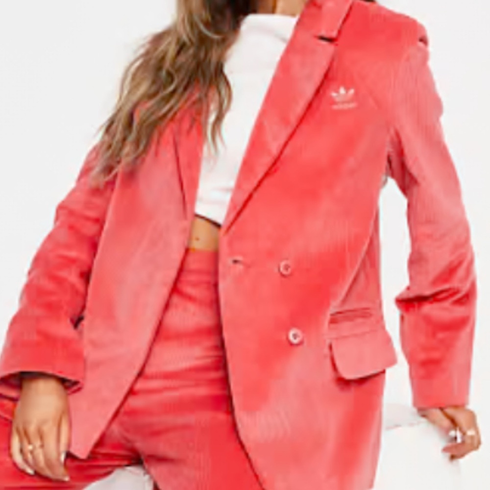 Adidas Vibrant Hot Pink Corduroy Blazer